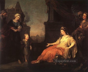  daughter Painting - Moses Brought before Pharaohs Daughter William Hogarth